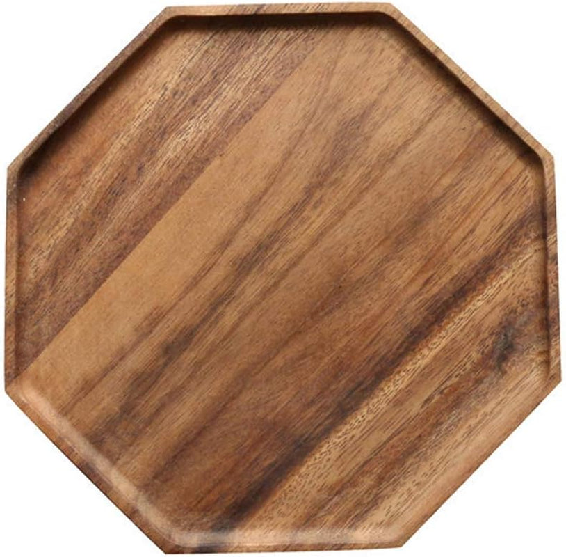Set of 2 Acacia Wooden Trays Serving Platters round Square Veggie Serving Tray Decor Bread Charcuterie Board Fruit Hosting Essentials Cheese Platter Vegetable Food Dish Charger Plate Charcuterie Board