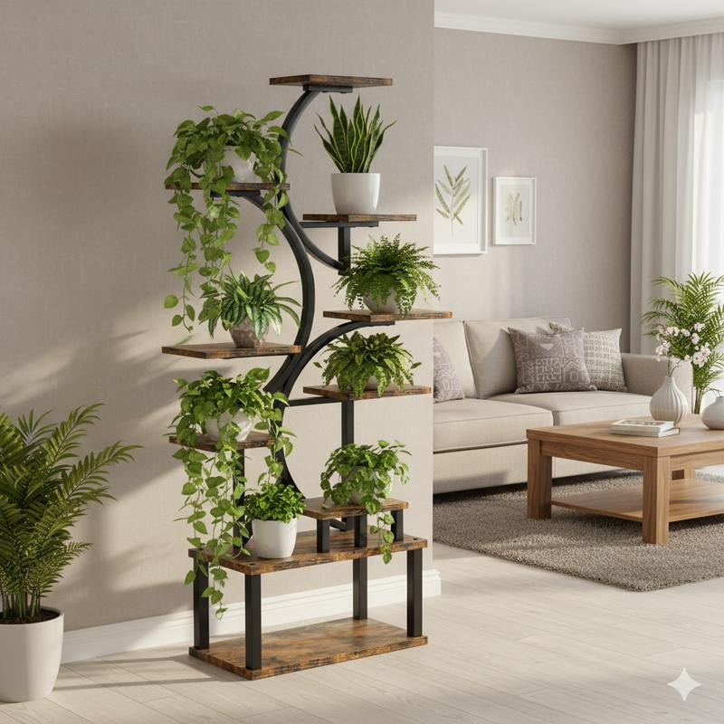68.5" Tall 10-Tier Plant Stand with 5 Grow Lights