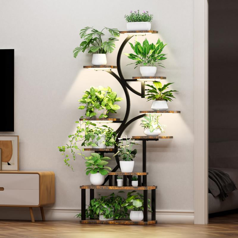 68.5" Tall 10-Tier Plant Stand with 5 Grow Lights