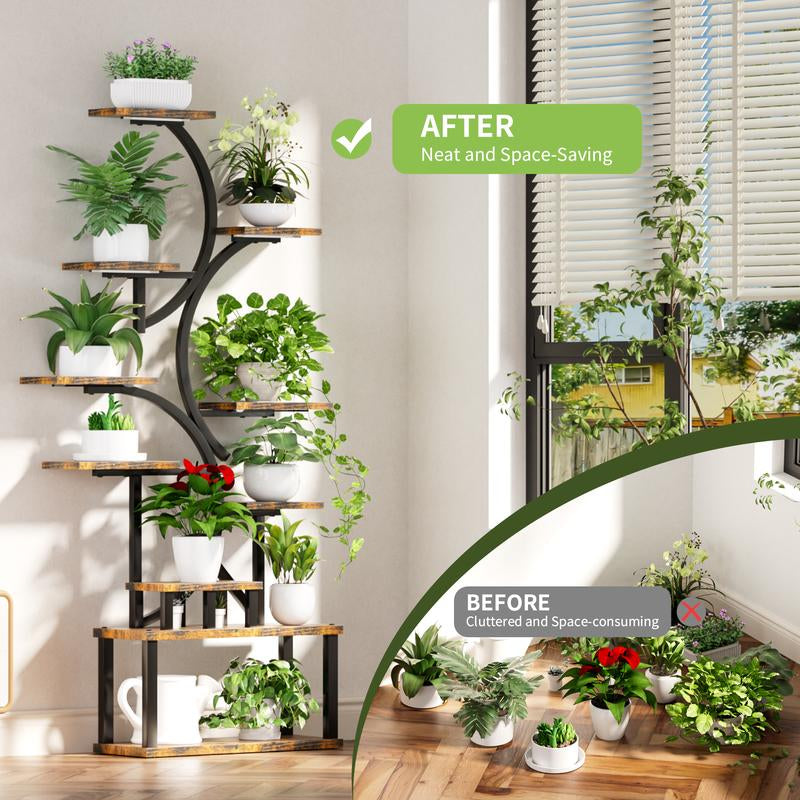 68.5" Tall 10-Tier Plant Stand with 5 Grow Lights